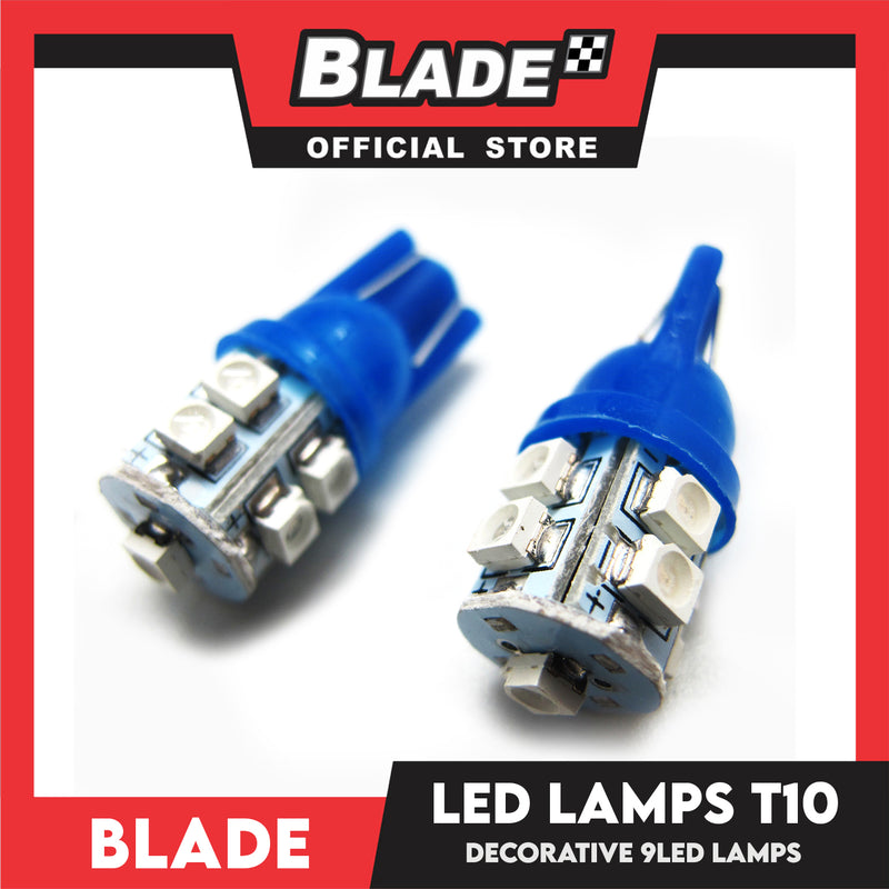 Blade LED Lamp T10 9LED 12V Blue (Set of 2)