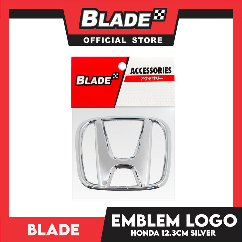 Blade Car Emblem Logo Chrome 12.3cm Honda (Silver) 3m Adhesive Car Badge Decal Sticker Auto Exterior Accessories