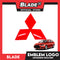 Blade Car Emblem Logo Chrome 10cm Mitsubishi (Red) 3m Adhesive Car Badge Decal Sticker Auto Exterior Accessories