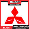 Blade Car Emblem Logo Chrome 10cm Mitsubishi (Red) 3m Adhesive Car Badge Decal Sticker Auto Exterior Accessories