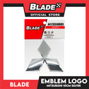 Blade Car Emblem Logo Chrome 10cm Mitsubishi (Silver) 3m Adhesive Car Badge Decal Sticker Auto Exterior Accessories