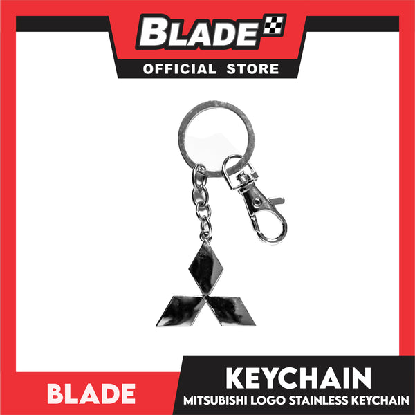 Blade Car Chrome Logo Key Ring Key Chain Stainless Steel with Metal Hook (Mitsubishi) Logo Key Chain