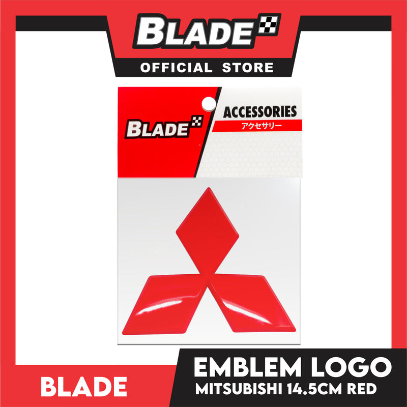 Blade Emblem Mitsubishi Logo 14.5cm Red with 3M Adhesive Ready