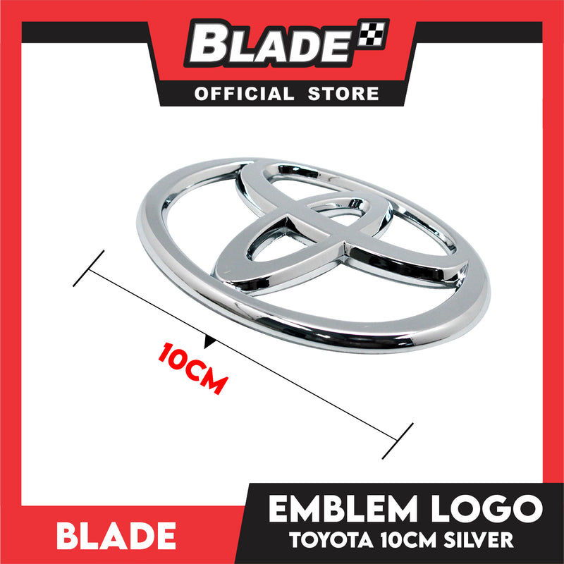 Blade Emblem Toyota Logo Small 10cm Silver with 3M Adhesive Ready