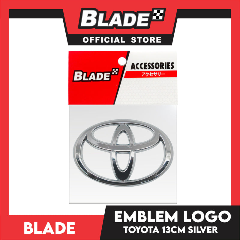 Blade Emblem Toyota Logo Medium 13cm Silver with 3M Adhesive Ready