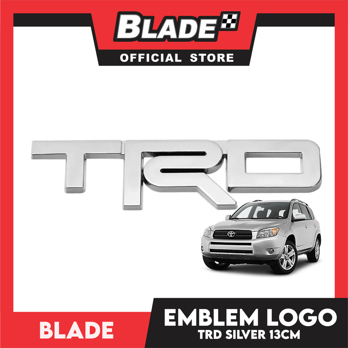 Car Emblem Logo Chrome Badge Sticker Decals TRD Logo Design with 3M Adhesive for Tacoma Tundra Truck Pickup SUV Sedan (Silver)