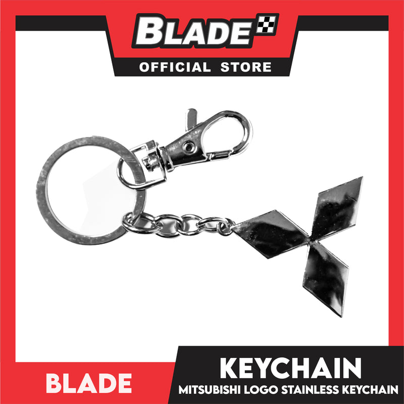 Blade Car Chrome Logo Key Ring Key Chain Stainless Steel with Metal Hook (Mitsubishi) Logo Key Chain