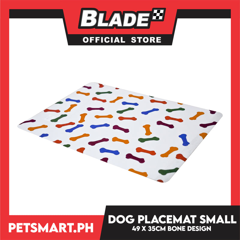 Pet Food Pad Placemat Small Bone Design For Dogs 49 x 35cm