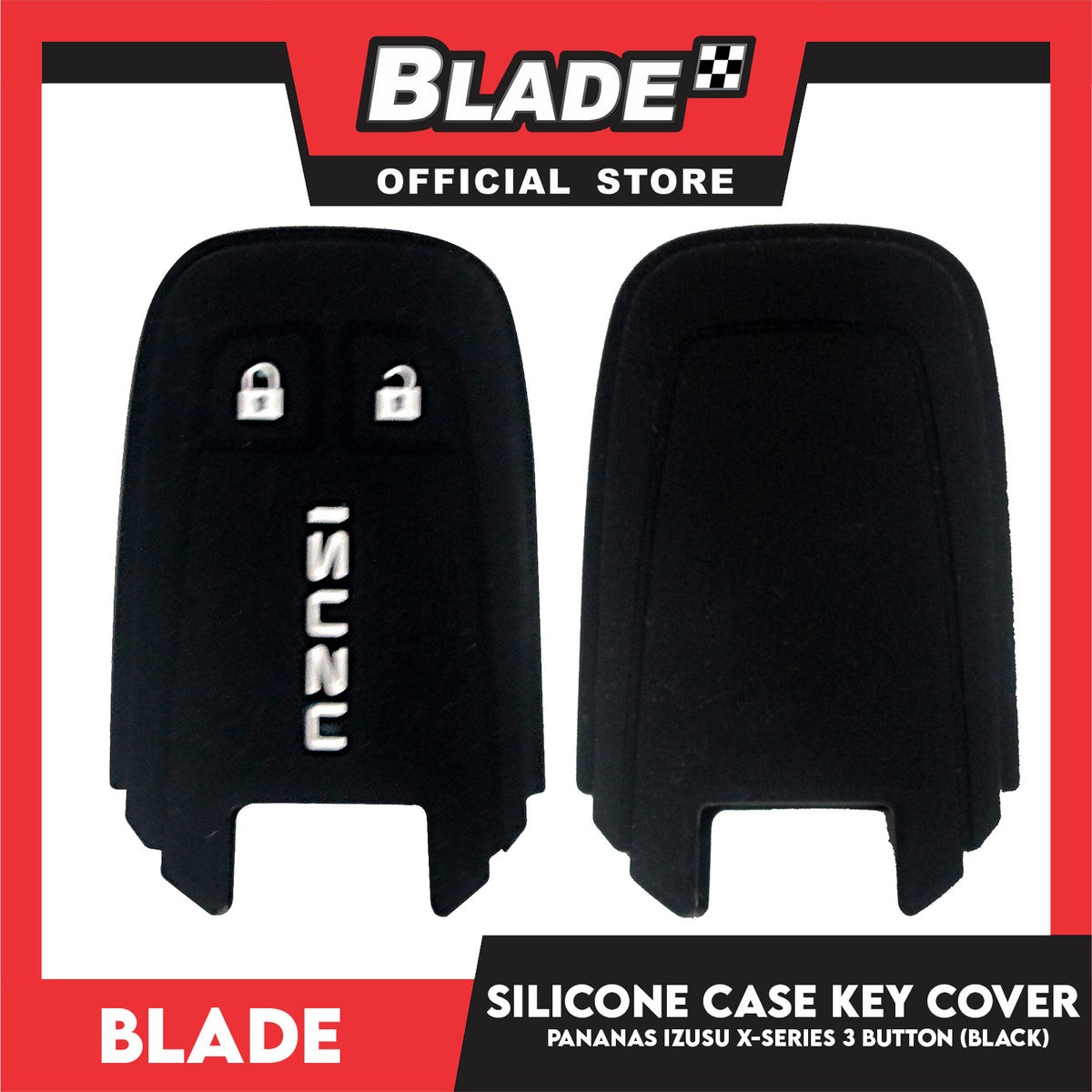 Blade Key Silicone Case Cover Isuzu 2 Button (Black) X-Series Mu-x 3.0 Silicone Protecting Remote Key Case Cover for All New Isuzu D-max/Mu-x 3.0 / X-Series