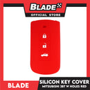 Blade Key Silicone Case Mitsubishi 3 Button w/ Holes (Black/Red)