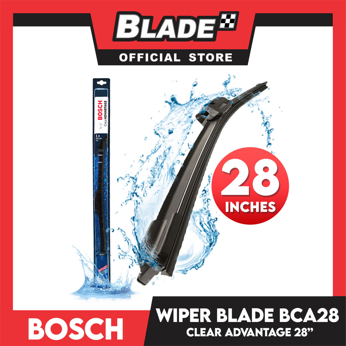 Bosch Wiper Clear Advantage BCA28 28 inches for Subaru Outback, Hyundai Accent, Sonata, Starex, Honda Jazz, CRV, Accord, Kia Grand Carnival