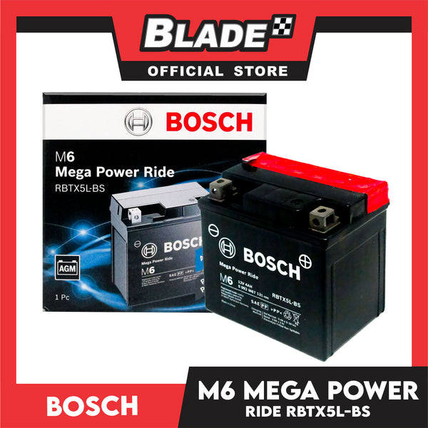 Bosch Motorcycle Battery M6 Power Ride AGM (VRLA) Battery RBTX5L-BS