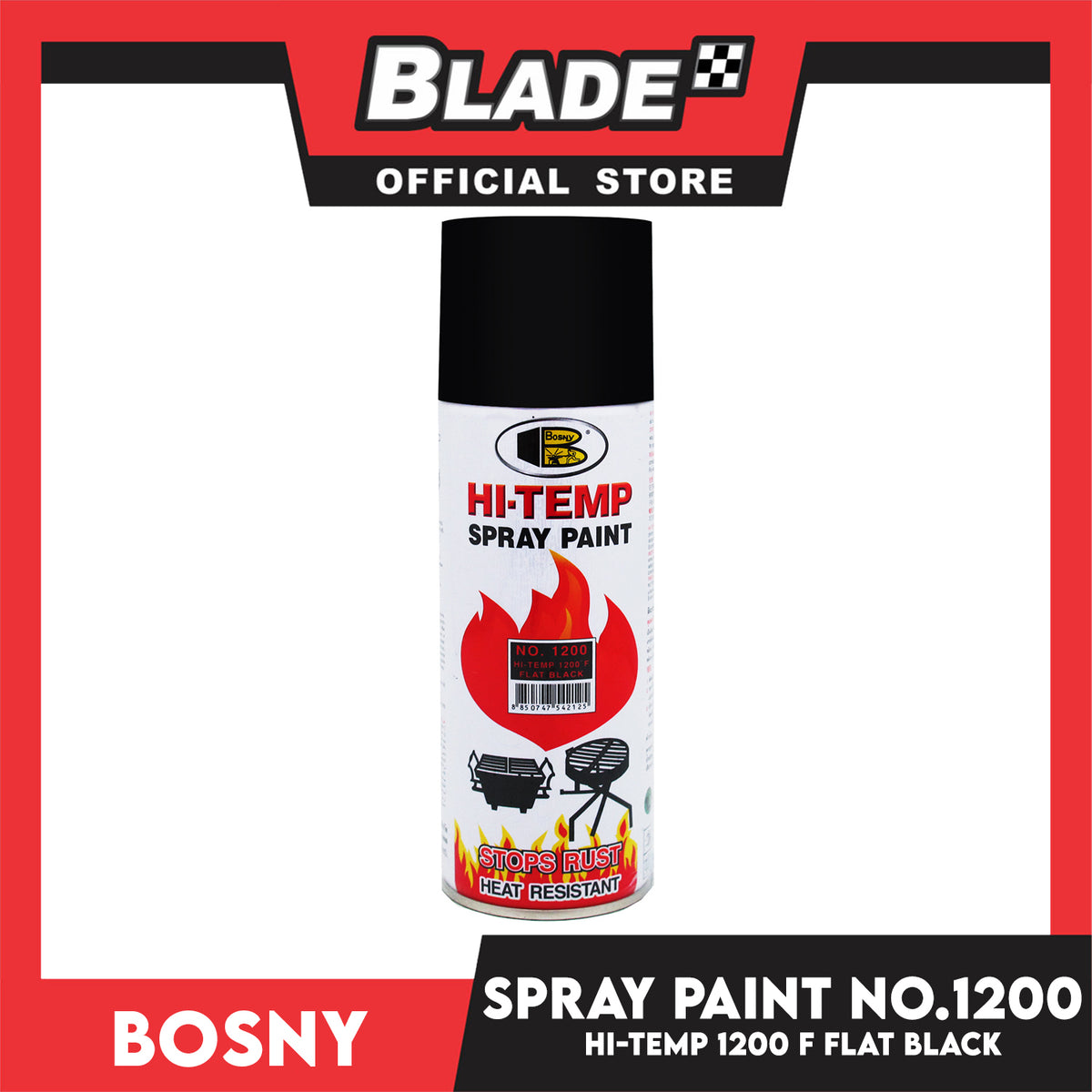 Bosny Hi-Temp Spray Paint No.1200 Flat Black