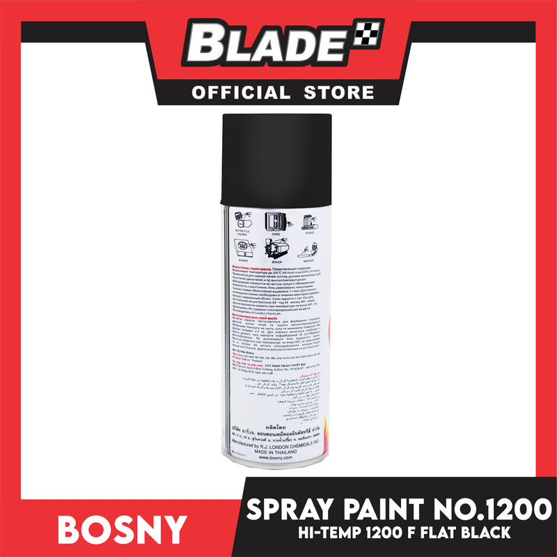 Bosny Hi-Temp Spray Paint No.1200 Flat Black