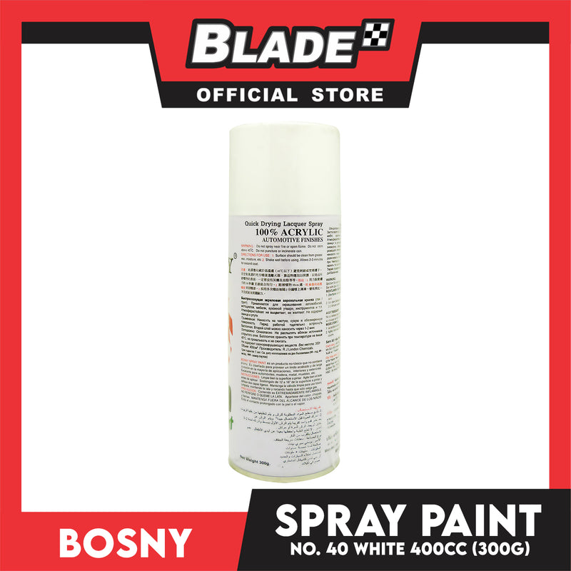 Bosny Spray Paint No.40 300g. (Gloss White)
