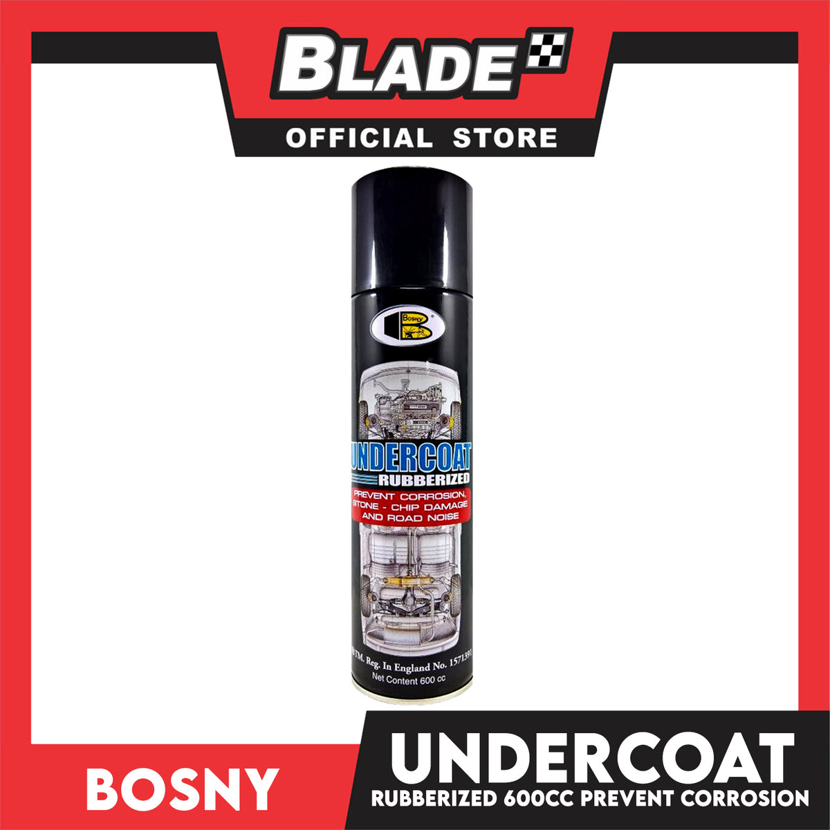 Bosny Undercoat Rubberized Spray Paint 600ml