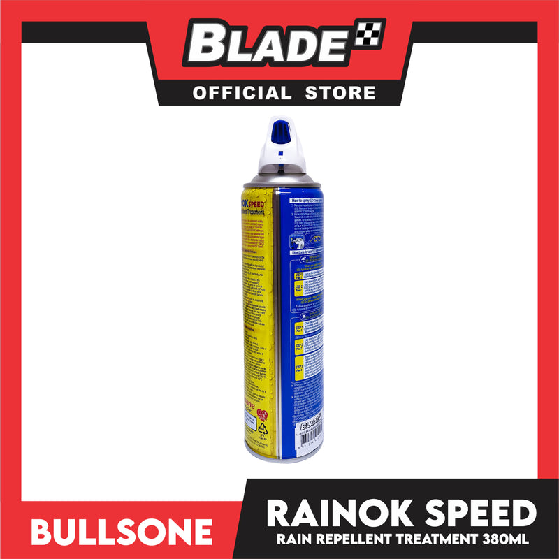 Bullsone Rainok Rain Repellent Speed Treatment Spray 380ml (Coating In 3 Seconds) Simply Spray Onto Exterior Glass For Clear Vision