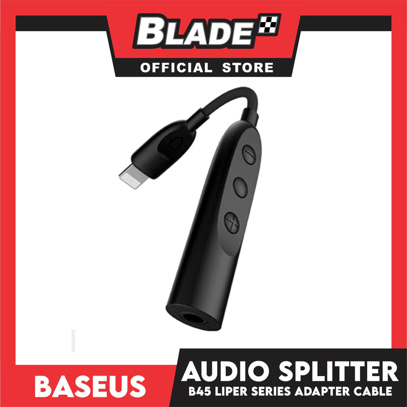 Baseus Splitter Baseus Audio Splitter B45 Liper Series Apple Connector to 3.5mm (Black ...