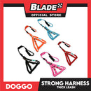 Doggo Strong Harness Thick Leash Soft Handle Steel Connector Medium (Black) Safe Harness for Your Dog