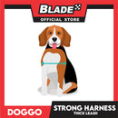 Doggo Strong Harness Thick Leash Soft Handle Steel Connector Medium (Orange) Safe Harness for Your Dog