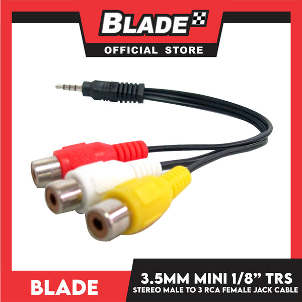 Blade 3.5mm Mini 1/8 TRS Stereo Male to 3 RCA Female Jack Cable