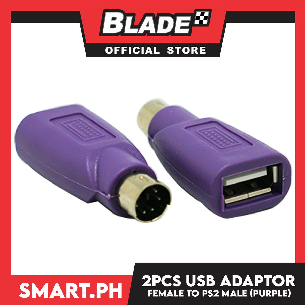 2Pcs USB Female to PS/2 Male Adapter Converter (Purple) for Keyboard Mouse with PS/2 Interface