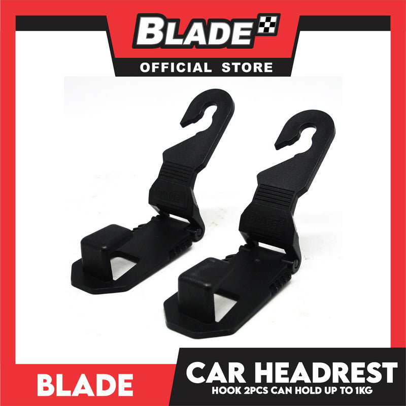 Blade Car Headrest Hook (Black) Conveniently Holds Grocery bags, Handbags, Purses, Umbrellas and More