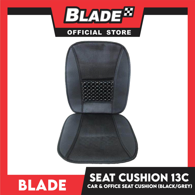 Dub Car Seat Cushion 13C (Black with Gray) Comfortable Backrest Support Universal Sit with Adjustable Hook