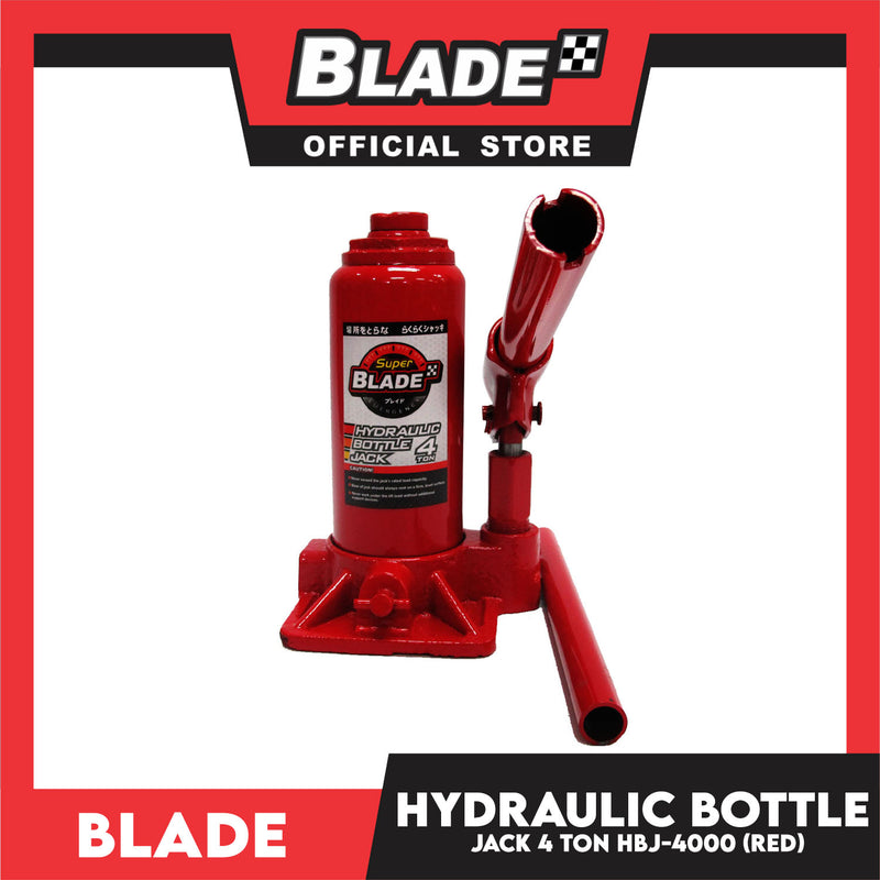 Blade Hydraulic Bottle Jack 4 Ton (Red) for Toyota, Mitsubishi, Honda, Hyundai, Ford, Nissan, Suzuki, Isuzu, Kia, MG and more