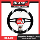 Blade Steering Wheel Cover AN8903 (Black/White) 38cm for Toyota, Mitsubishi, Honda, Hyundai, Ford, Nissan, Suzuki, Isuzu, Kia, MG and more