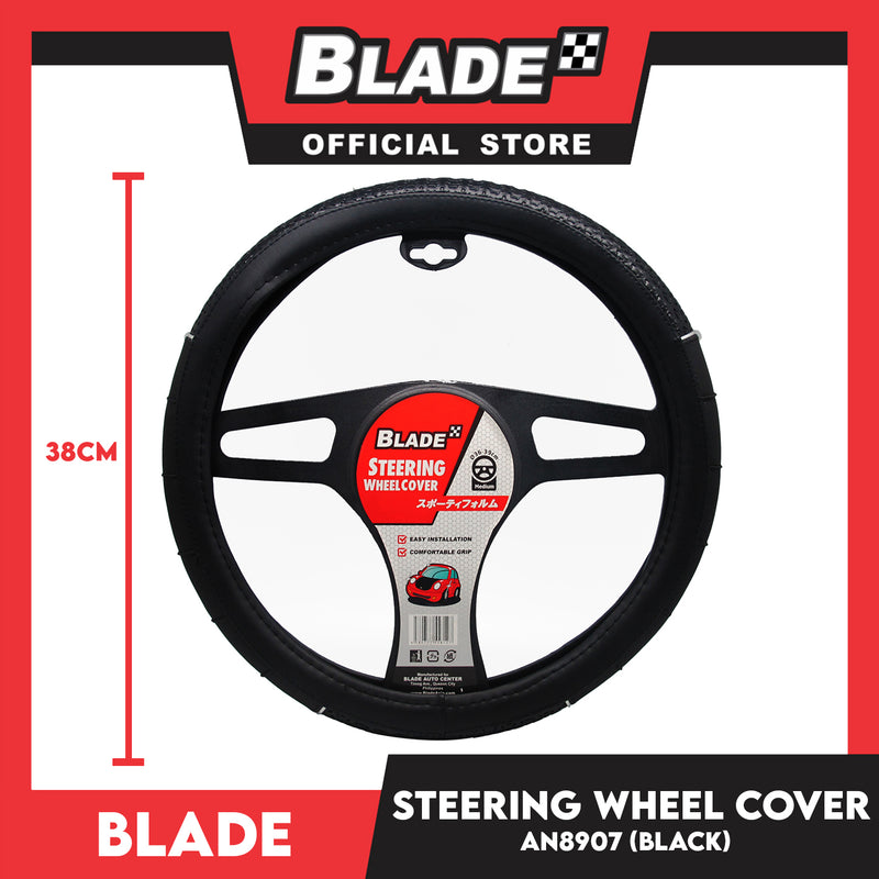 Blade Steering Wheel Cover AN8907 (Black) 38cm for Toyota, Mitsubishi, Honda, Hyundai, Ford and more