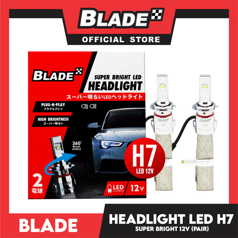 Blade Super Bright LED Auto Headlight H7 12V (Pair) Headlight Lamps, Led Light