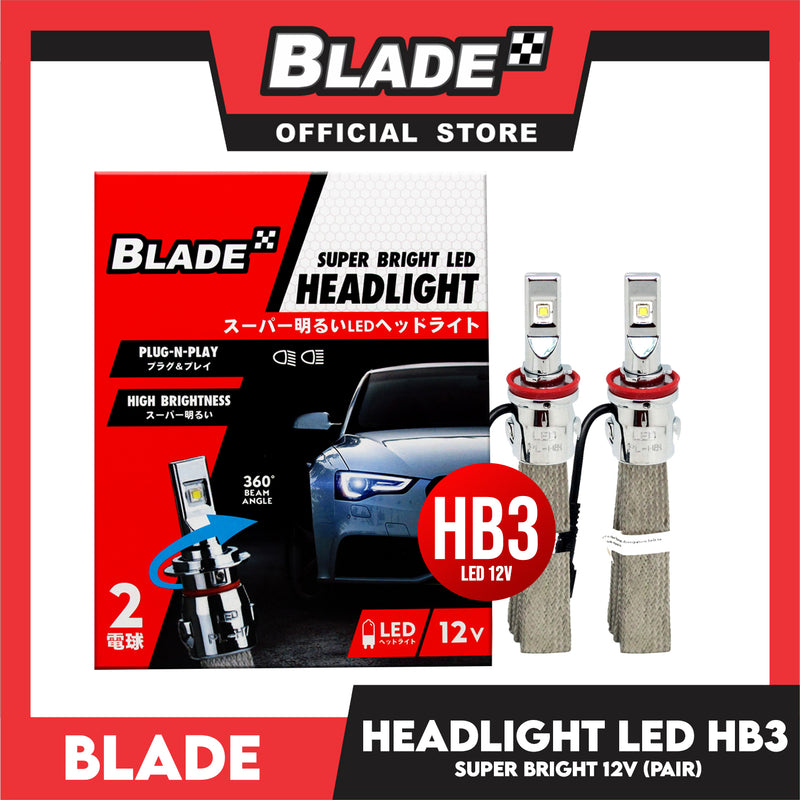 Blade Super Bright LED Auto Headlight HB3/9005 12V (Pair) Headlight Lamps, Led Light