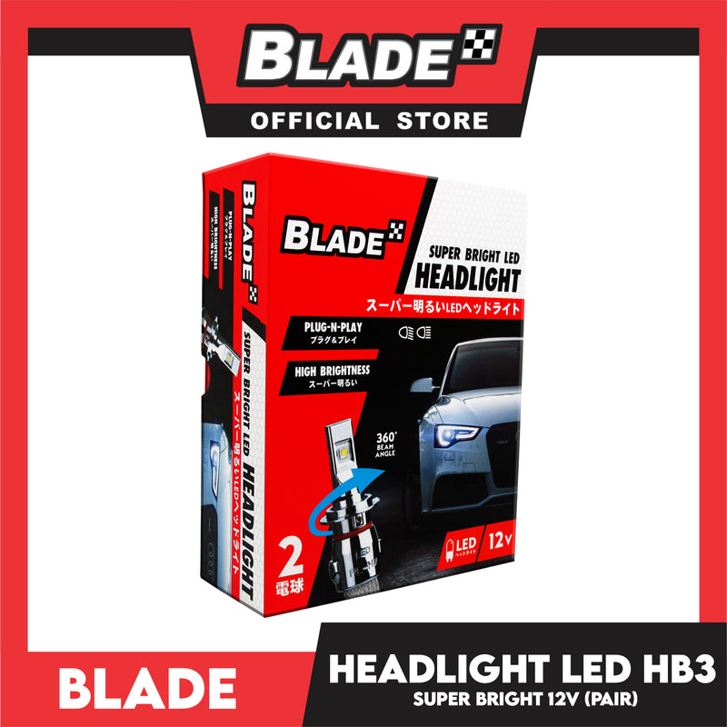 Blade Super Bright LED Auto Headlight HB3/9005 12V (Pair) Headlight Lamps, Led Light