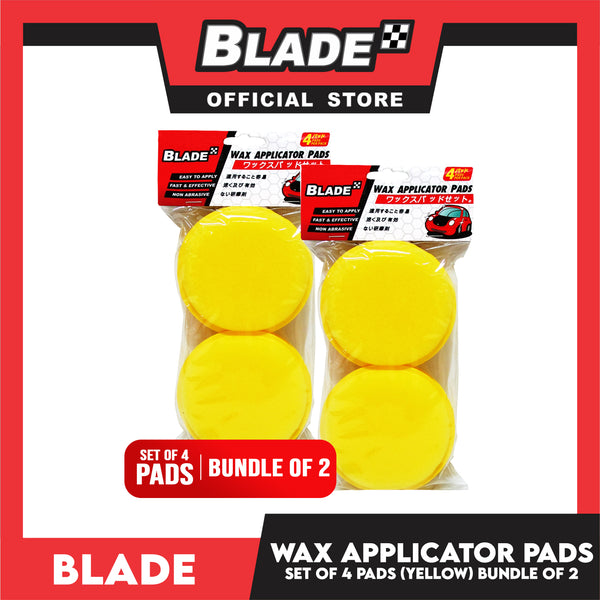 Blade Wax Applicator Pad Set of 4 (Yellow) Bundle of 2
