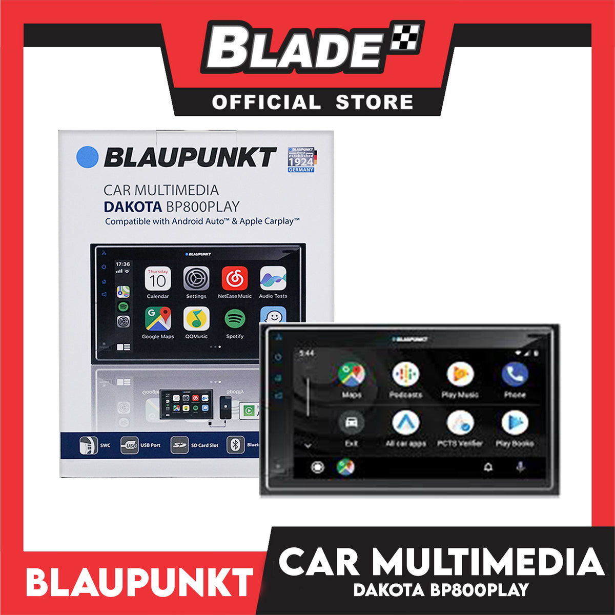 Blaupunkt Car Multimedia Dakota BP800PLAY Compatible with Mobile Devices