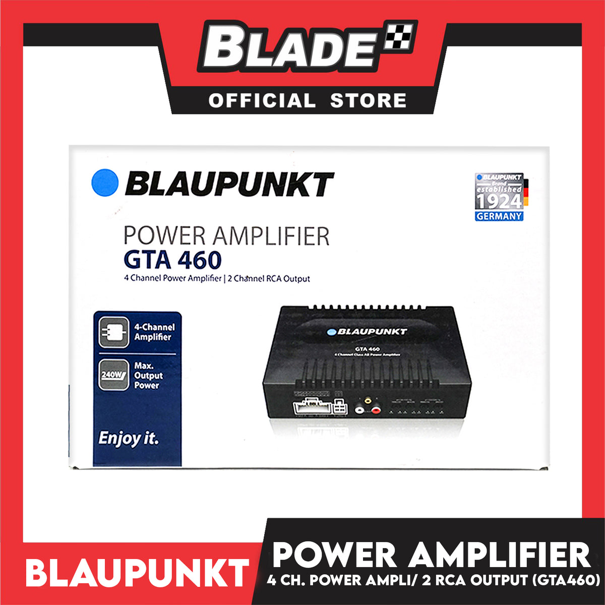 Blaupunkt Active Power Amplifier GTA460 4 Channel Amplifier and 2 Channel RCA Output