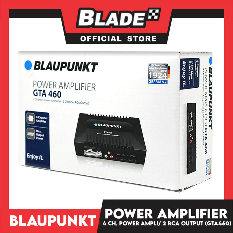 Blaupunkt Active Power Amplifier GTA460 4 Channel Amplifier and 2 Channel RCA Output