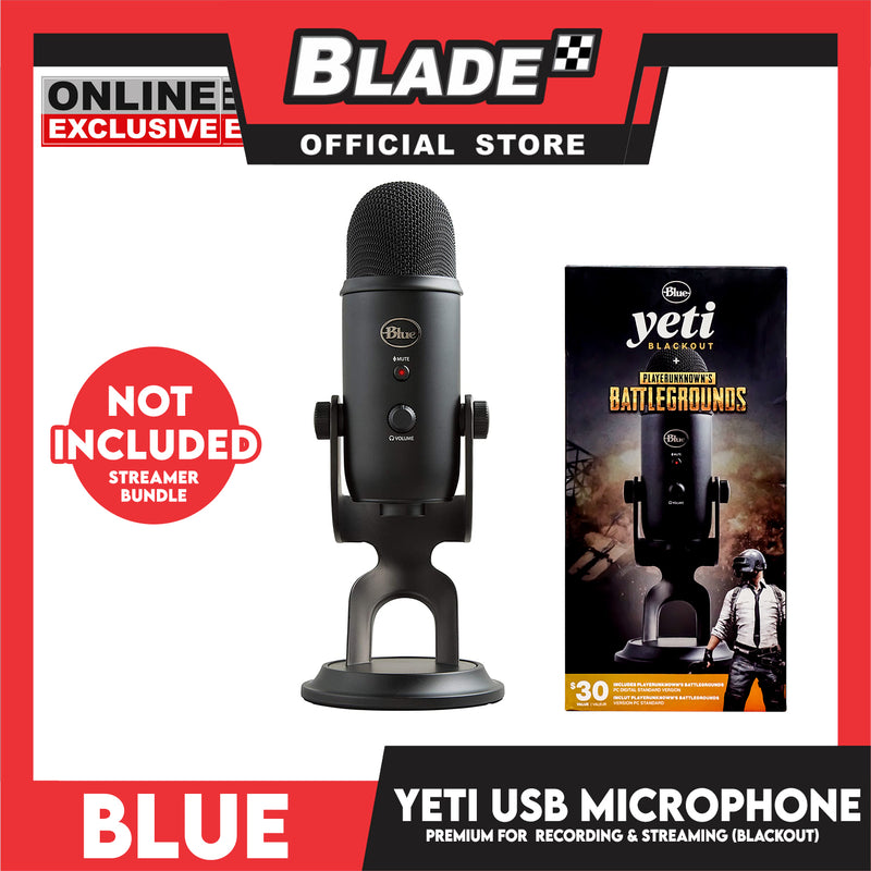 Blue Yeti Microphone Blackout PlayerUnknowns Battlegrounds (Streamer Bundle Not Included)