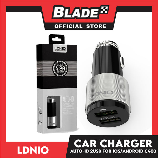 Ldnio Car Charger Auto-ID 2-Port USB C403 for IOS/Android Support for Android and iOS Samsung Huawei Xiaomi Oppo
