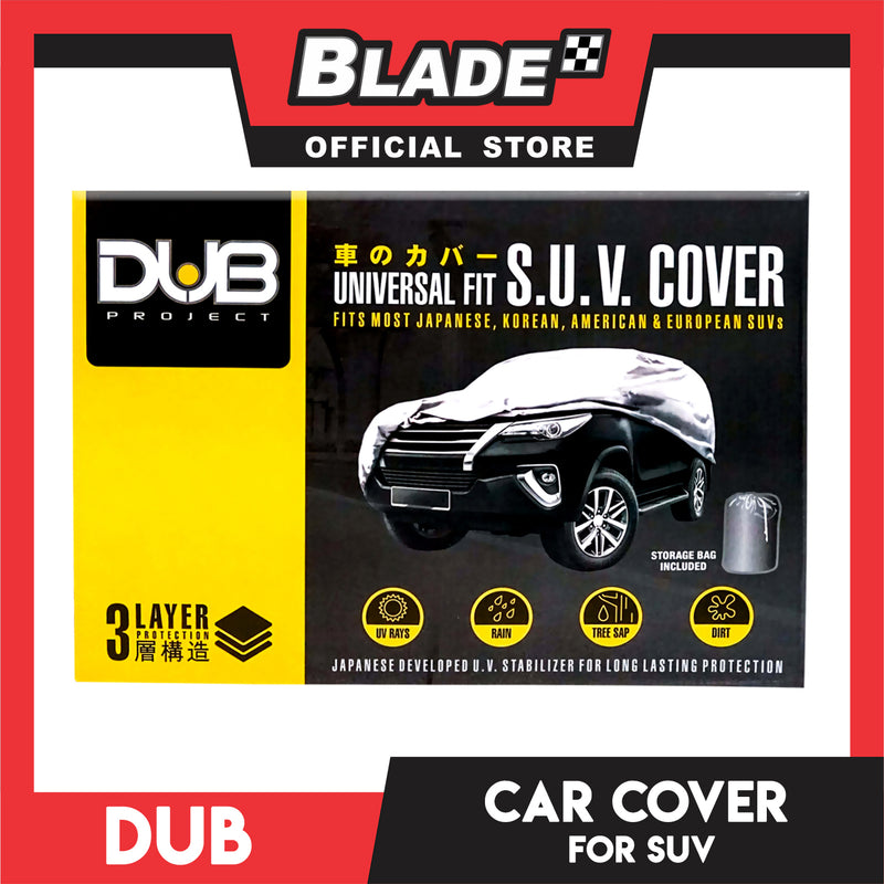 Dub Car Cover Water Resistant SUV Grey, Universal Fit, Perfect for Expedition, Mitusbishi Pajero, Montero, Toyota Fortuner, Land Cruiser