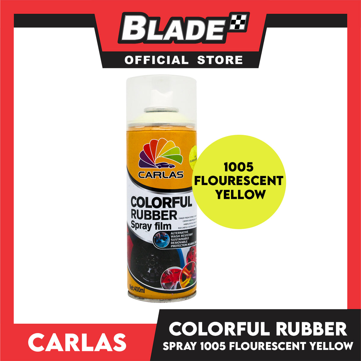 Carlas Colorful Rubber Spray film 400ml (Fluorescent Yellow)
