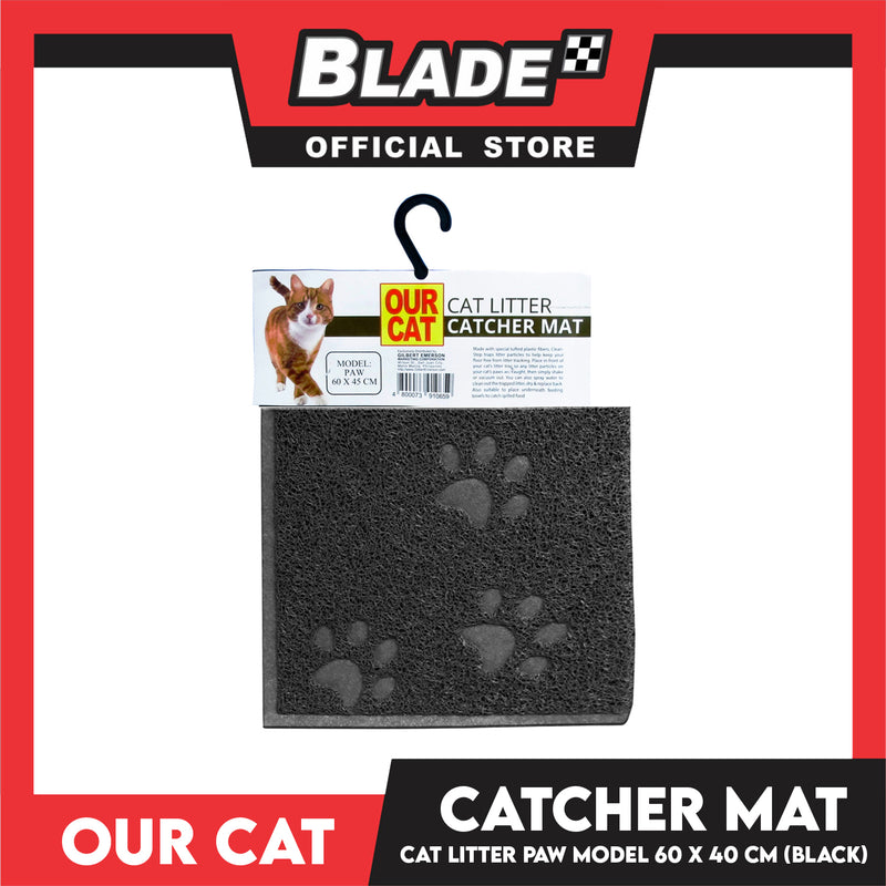 Our Cat Litter Catcher Mat Rectangle For Cats 60x40cm Small Size (Grey)