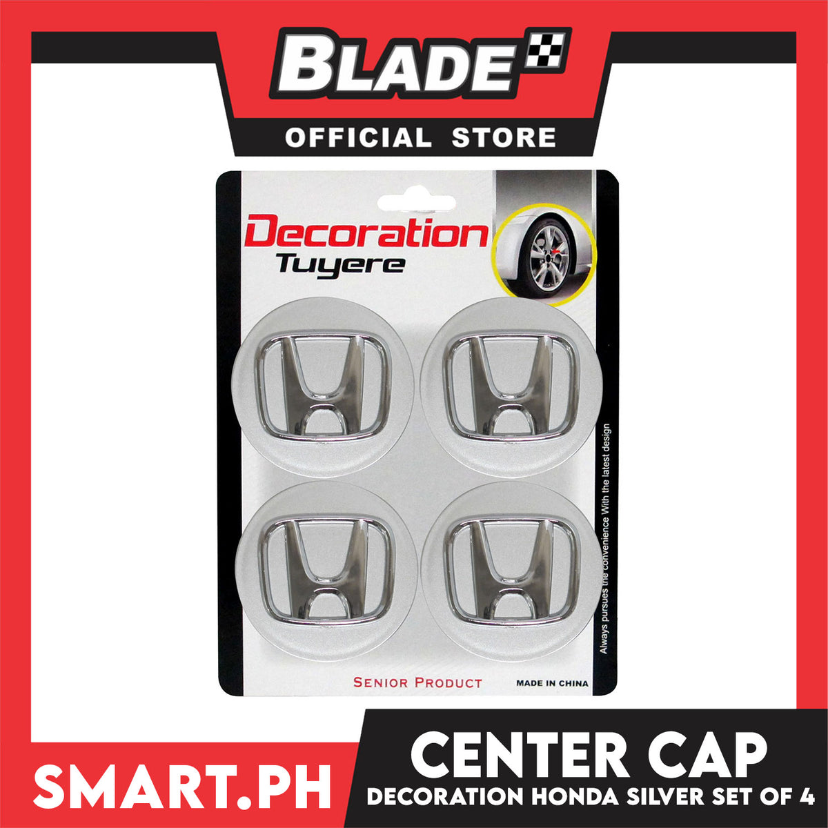 Center Cap Honda Silver (Set of 4) Wheel Center Hub Cap