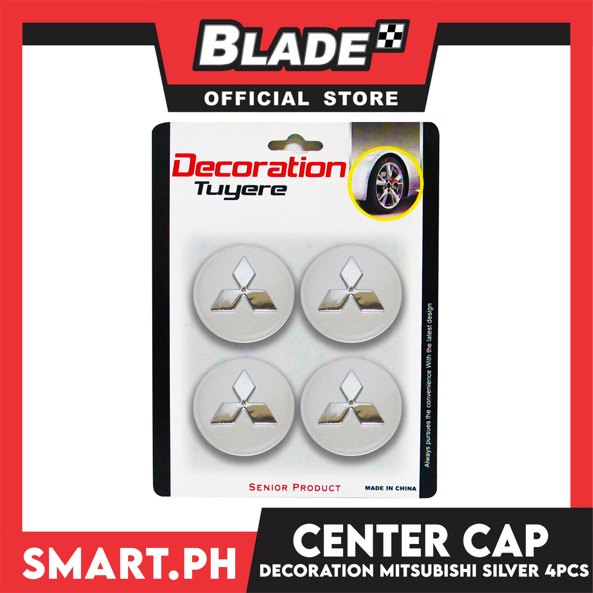 Center Cap Mitsubishi Silver (Set of 4) Wheel Center Hub Cap