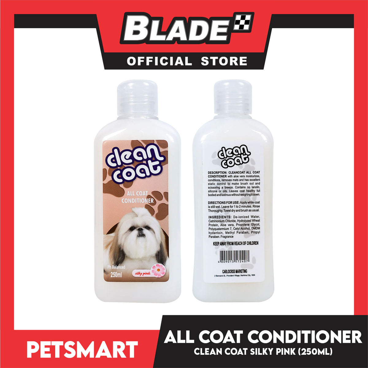 Clean Coat All Coat Conditioner 250ml (Silky Pink) Dog Conditioner