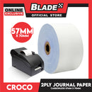 Croco 2PLY Carbonless CL00126 Journal 57x70mm Thermal Paper for POS Printer