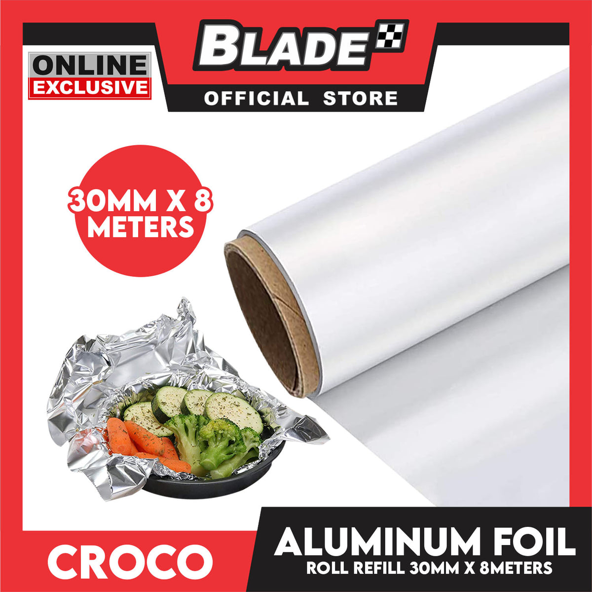 Croco Wrap Aluminum Foil 30cm x 8meters Fresh Food Wrap Foil