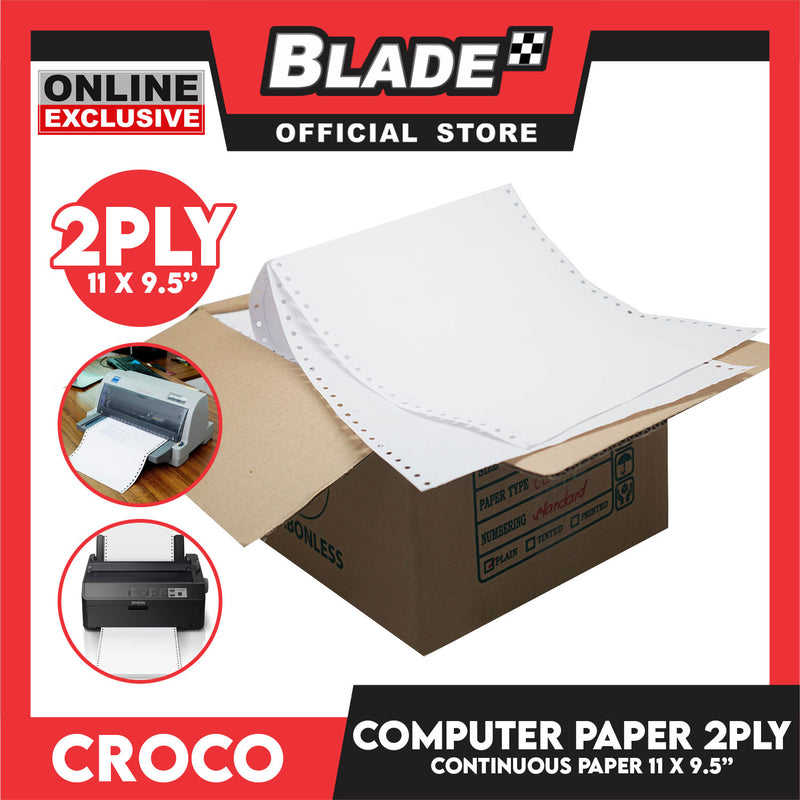 Croco Computer Forms Standard 11x9 1/2'' 1Box (2Ply) Continuous Comput ...