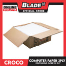 Croco Computer Forms Standard 11x9 1/2'' 1Box (3Ply) Continuous Computer Paper Carbonless 500 Sheets